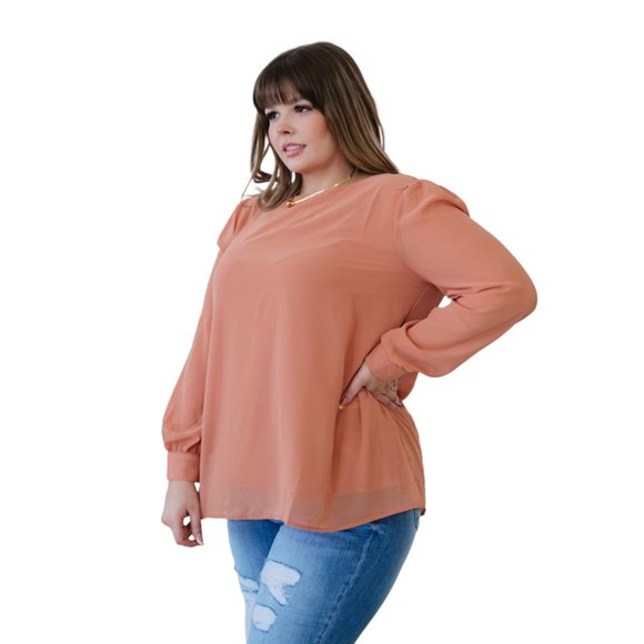 🧡🧡🧡 Zenana Once Upon A Time Plus Size Chiffon Blouse 🧡🧡🧡 - Picture 3 of 11